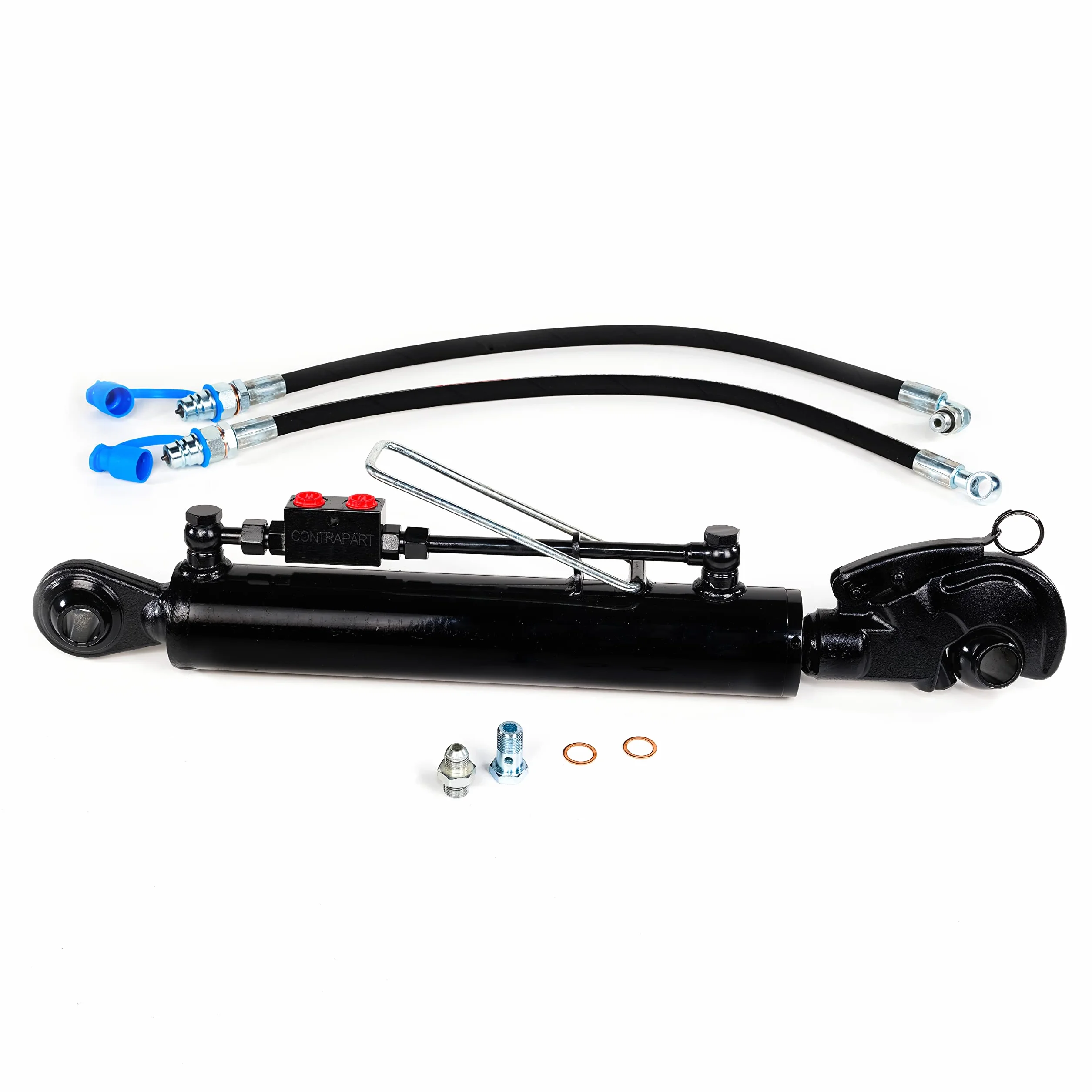 Terzo punto idraulico per trattore CAT 2 + 2 ganci gancio 250 mm Corsa blocco di bloccaggio con completo di tubi