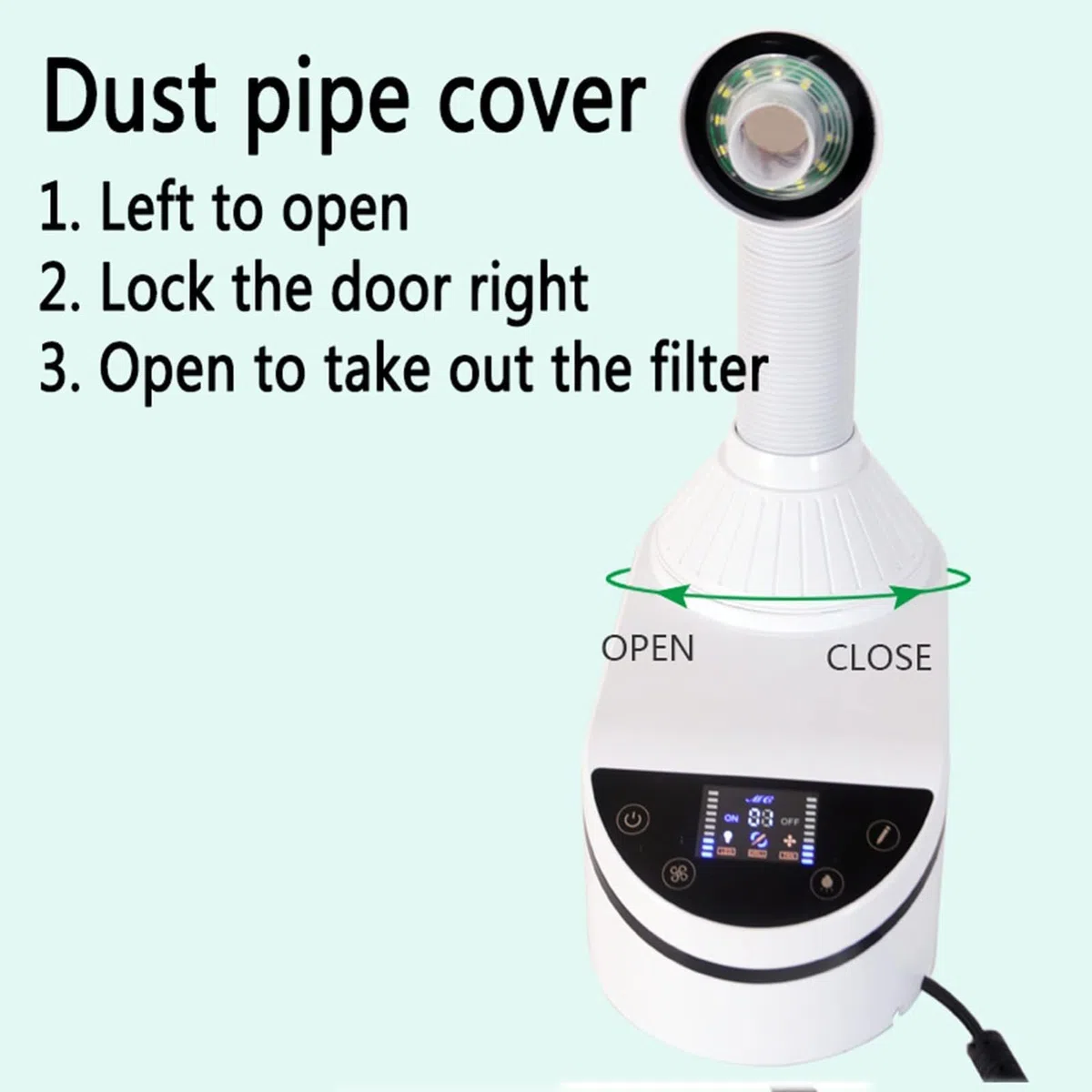 230w Aspiratore di Polveri per Attrezzature da Laboratorio Odontoiatrico,Aspiratore Portatile Potente,Collettore di Polveri da Tavolo,Aspiratore per Polvere con Design A LED