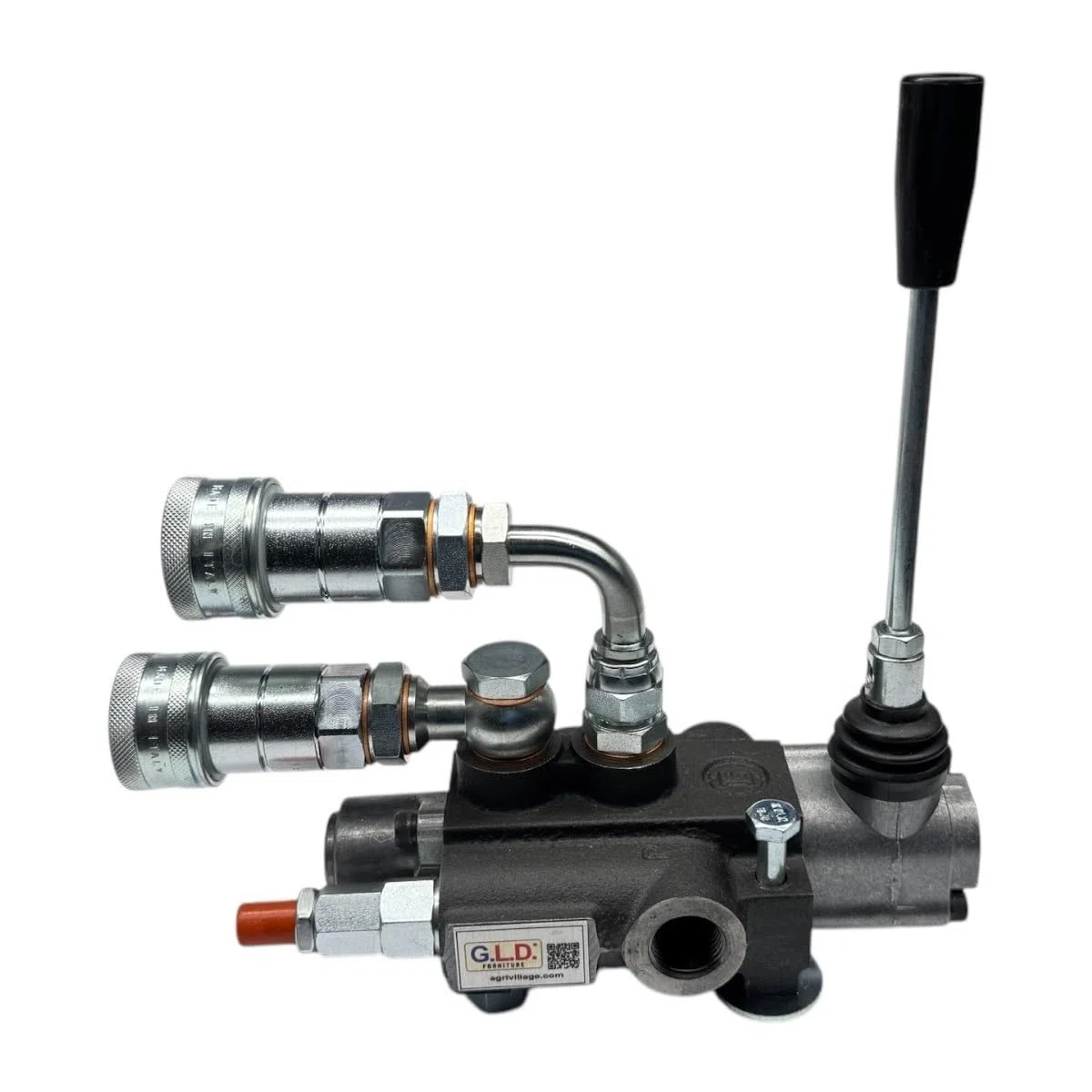 Distributore oleodinamico per trattore 1 leva doppio effetto 3/8" 45 Litri 300 bar completo di innesti rapidi, adattatore a 90 gradi e viti di fissaggio
