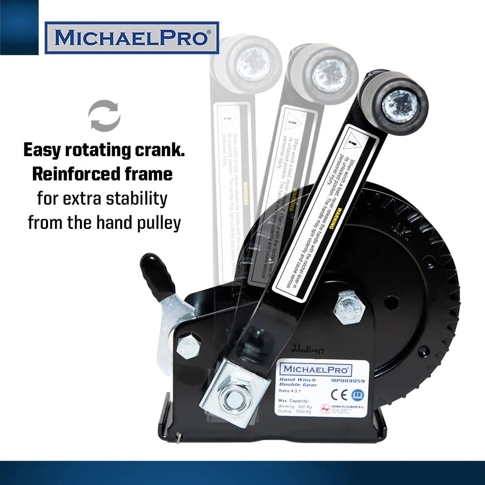 MichaelPro MP009059 - Verricello a fune, 1500 kg