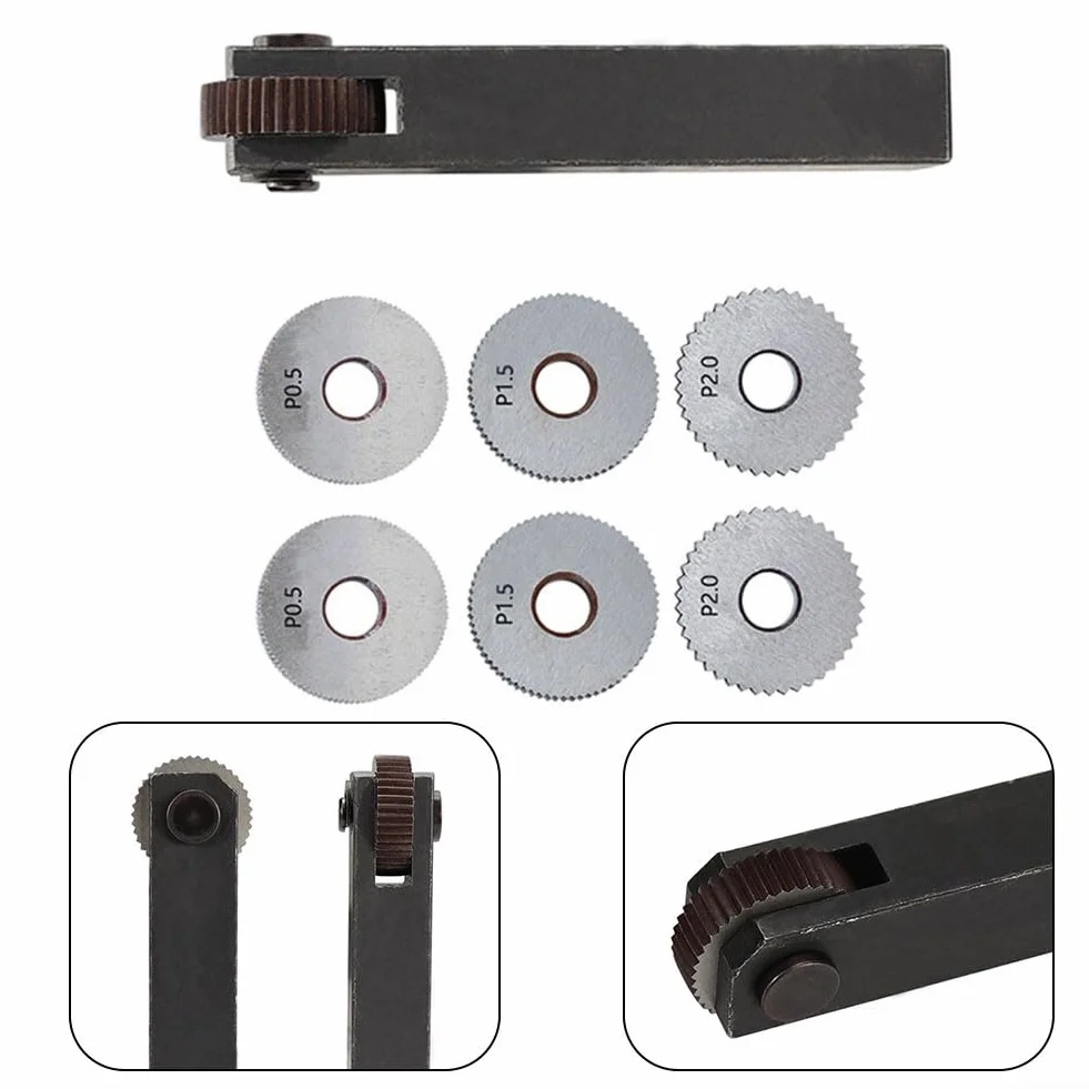 Strumento zigrinatura lineare in acciaio ad alta velocità, kit di 7 utensili per zigrinatura a ruota singola con design diagonale (B)