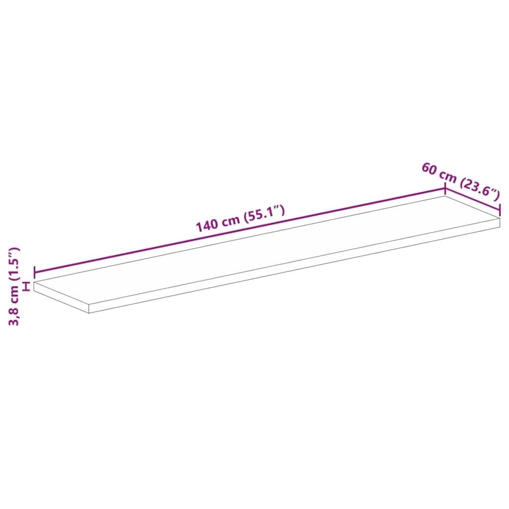 vidaXL Piano Tavolo 140x60x3,8 cm Rettangolare in Massello di Recupero, Piano per Tavolo Rettangolare, Piano Tavolo in Legno, Piano per Tavolo da Pranzo