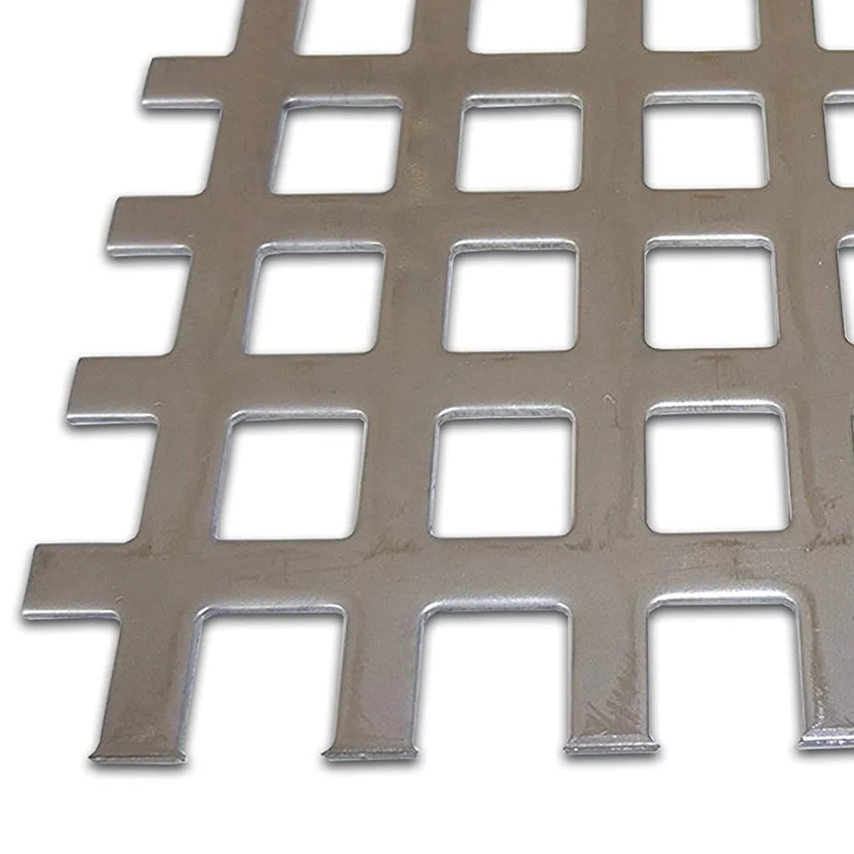 B&T Metall - Lamiera perforata in acciaio inox con fori quadrati 10 x 10 mm, spessore 1,5 mm, dritta, QG 10-15