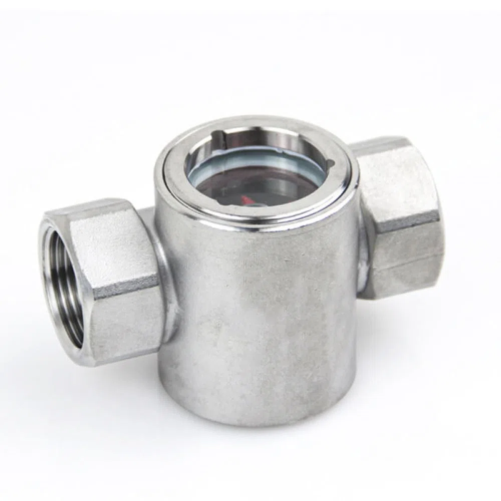 Indicatore di flusso d'acqua, 1/2 "/ 3/4" BSP filettatura femmina finestra indicatore di flusso in vetro con girante indicatore visivo del flusso d'acqua (1/2 ")