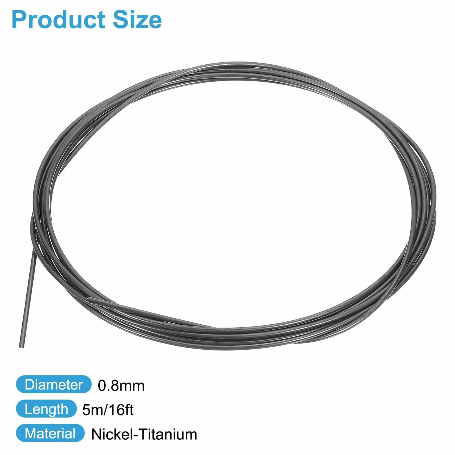 QUARKZMAN Filo In Nitinol 16 Piedi, 1 Pezzo 0.8mm Filo Super Elastico In Nitinol A Memoria Di Forma Pre-addestrato Filo In Acciaio Per Molle Nichel-Titanio Per Laboratori