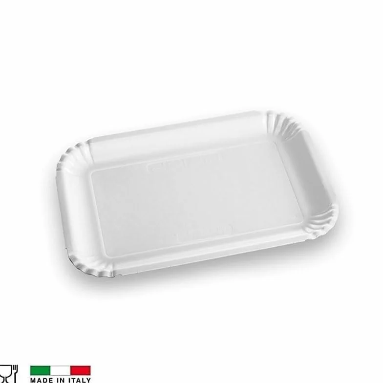 Vassoi per Pasticceria in Cartone POLITENATA BIANCO 29,5x20,5 cm Navetta Monouso 5CF x 15Pz (75)