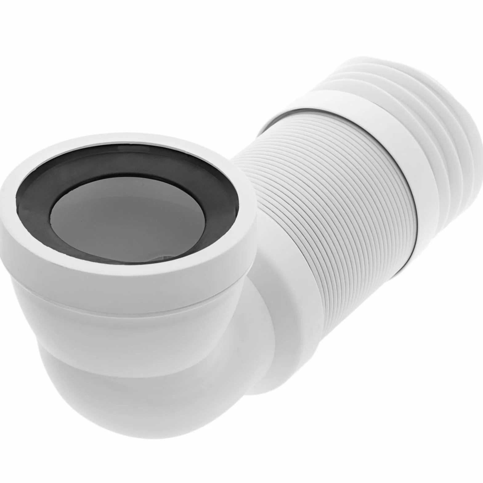 PrimeMatik Manicotto di collegamento WC inclinato 90° estensibile ∅ 105mm
