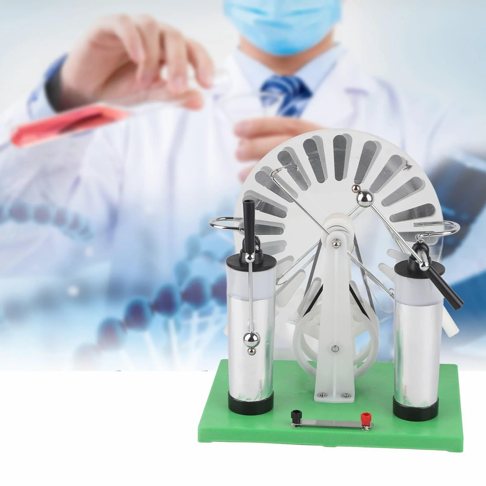 Generatore Wimshurst Premium Macchina Statica Esperimento di Fisica Generatore di elettricità a Induzione Elettrostatica Prestazioni Migliorate con Manico Isolato Capacità Ad