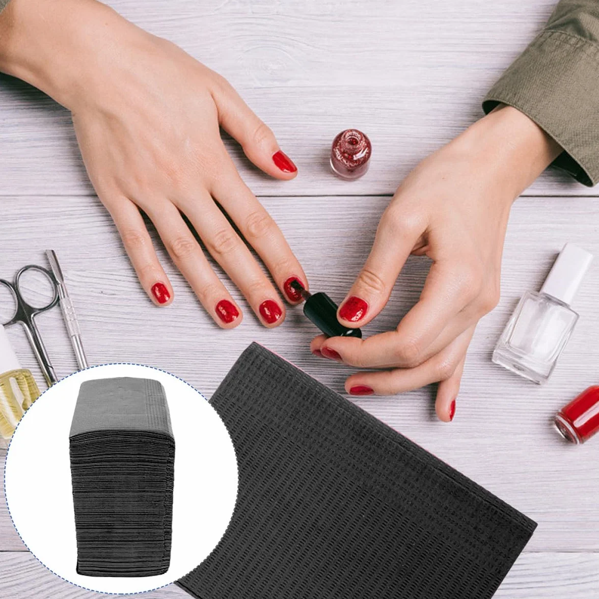 Tovaglietta Monouso 125 Pezzi Nero Carta Assorbente per Manicure Nail Art