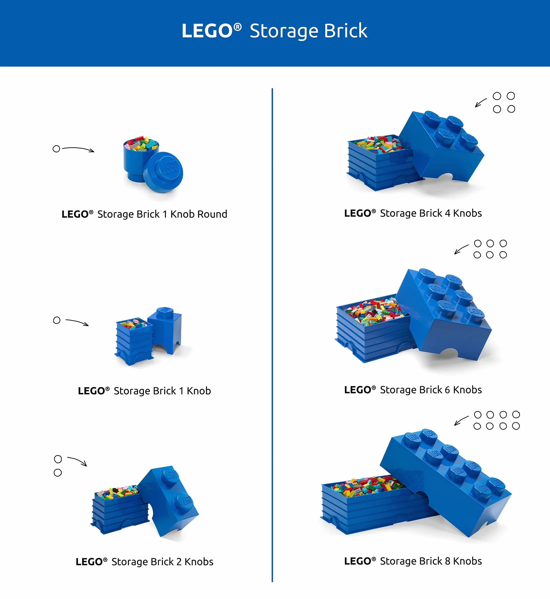 LEGO Brick Mattoncino Bottoncini,Contenitore impilabile Litri, Arancione, Acciaio Inossidabile, Verde, One Size