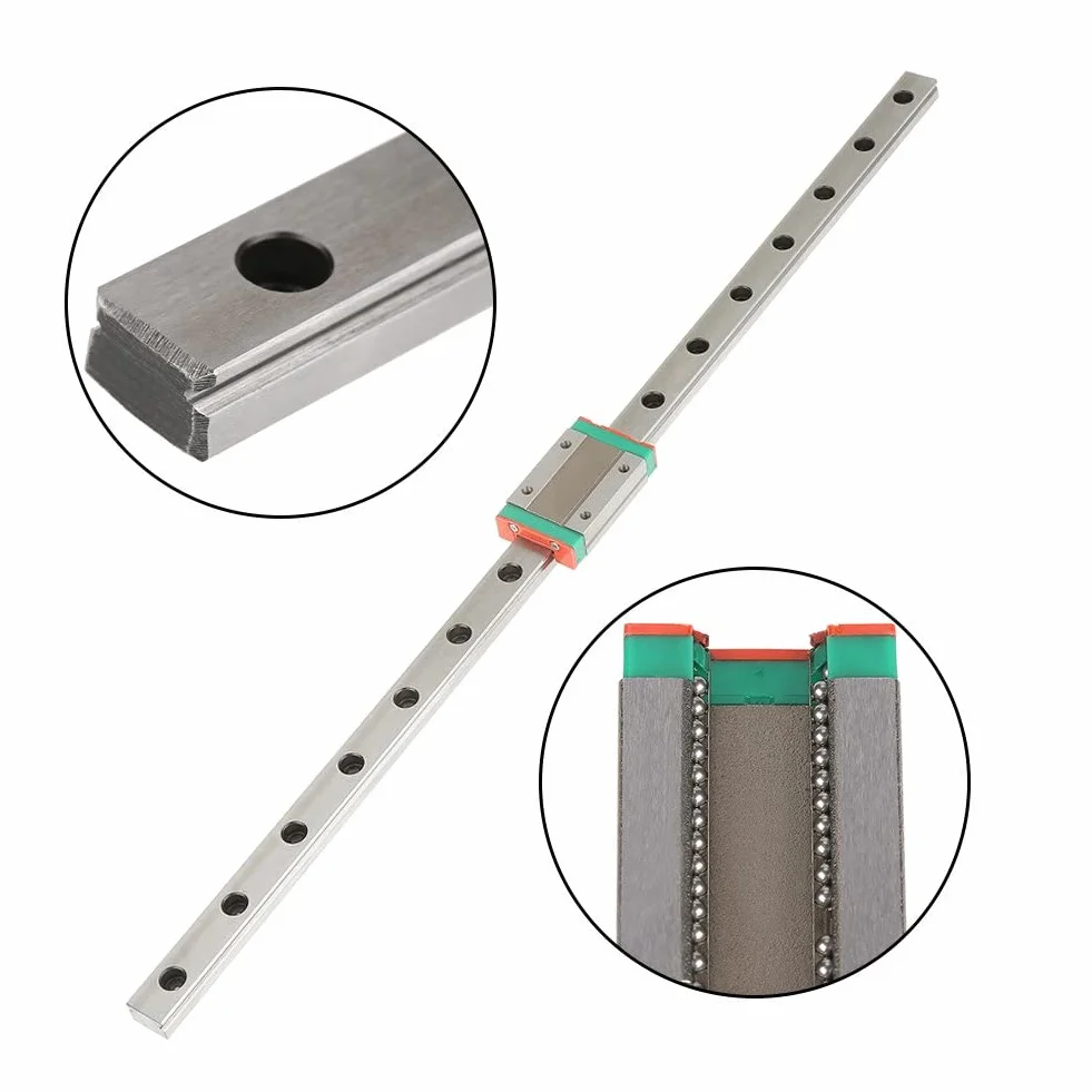 2Pcs LML12H Guida Lineare Scorrevole a Lunghezza di 400mm, Guida Lineare Rotaia con Blocchi di Scorrimento MGN12H per Apparecchiature Automatiche