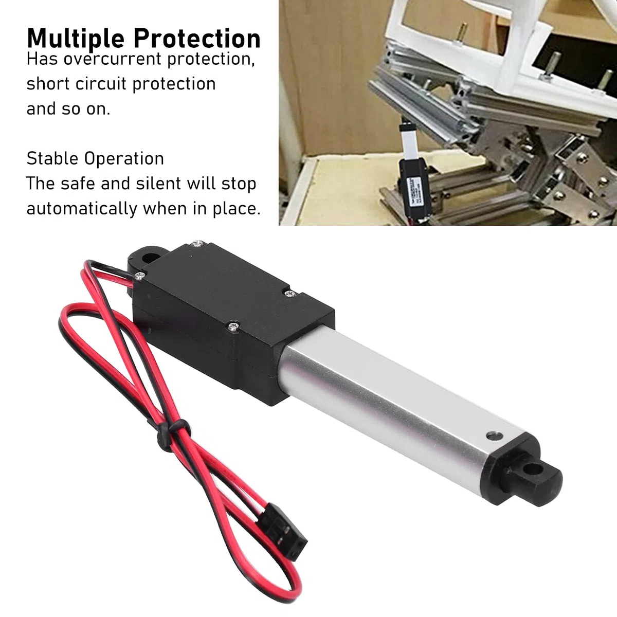 Mini Attuatore Lineare Elettrico Corsa 50 Mm, 12 Volt DC IP54 Attuatore di Movimento Impermeabile per Divano Massaggio Poltrona Reclinabile TV Tavolo Armadio Finestra Ascensore (Spinta 30N Velocità