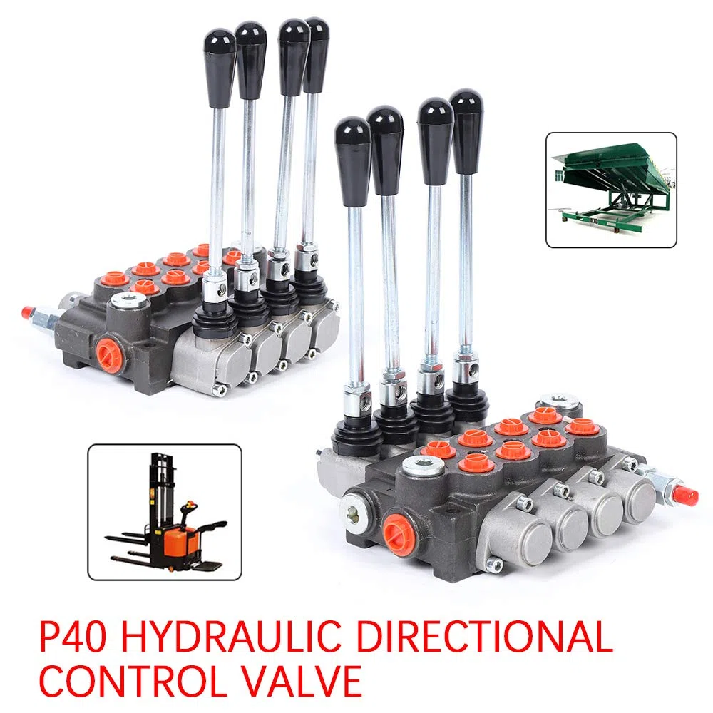 Valvola idraulica a 4 scomparti, valvola a leva manuale 3600 PSI 40L idraulica valvola di controllo manuale per agricoltura macchine edili industria