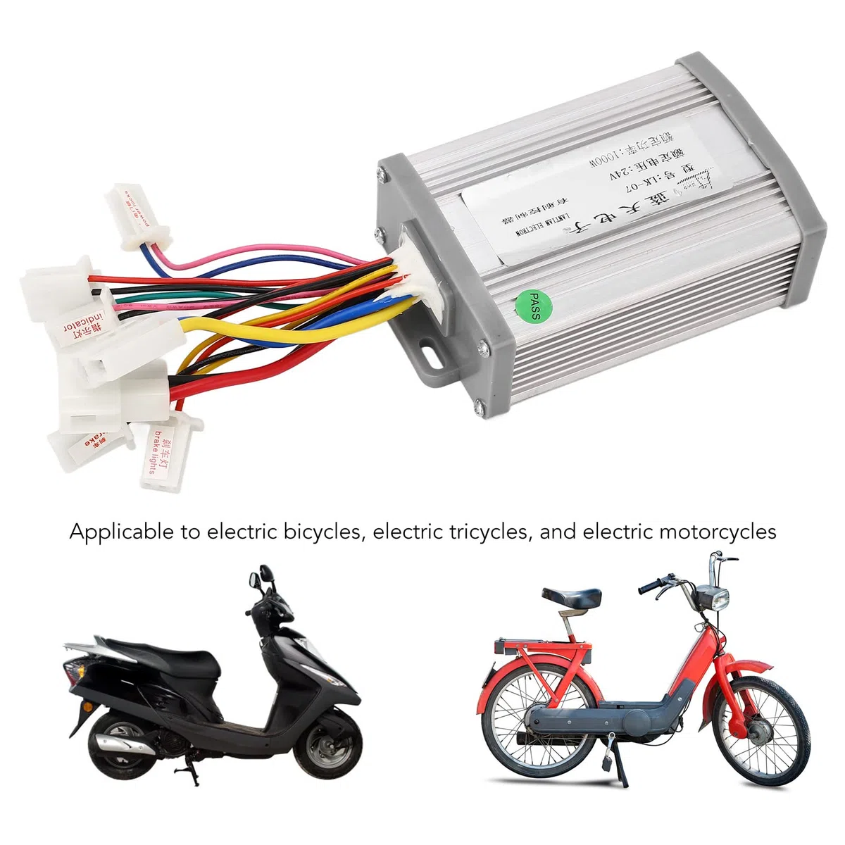 Fockety Controller Spazzolato Bici Elettrica, Regolatore di velocità Motore Spazzolato 24V 1000W, Modulo di Controllo Driver Motore Spazzola Scatola di Controllo Motore Spazzola