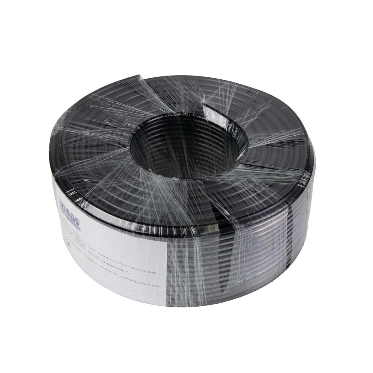 MAAS RG 58-C/U ECO - Cavo coassiale 100 metri, conduttore interno in rame massiccio, colore: nero, 0,60EUR/m