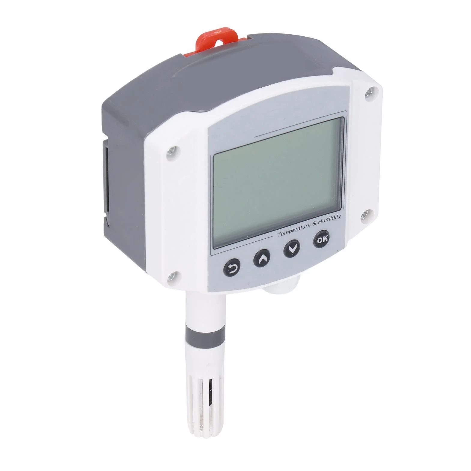 Sensore di Temperatura e Trasmettitore di umidità con Display LCD | Montaggio a Parete, Uscita 4-20 MA per Impianti Industriali