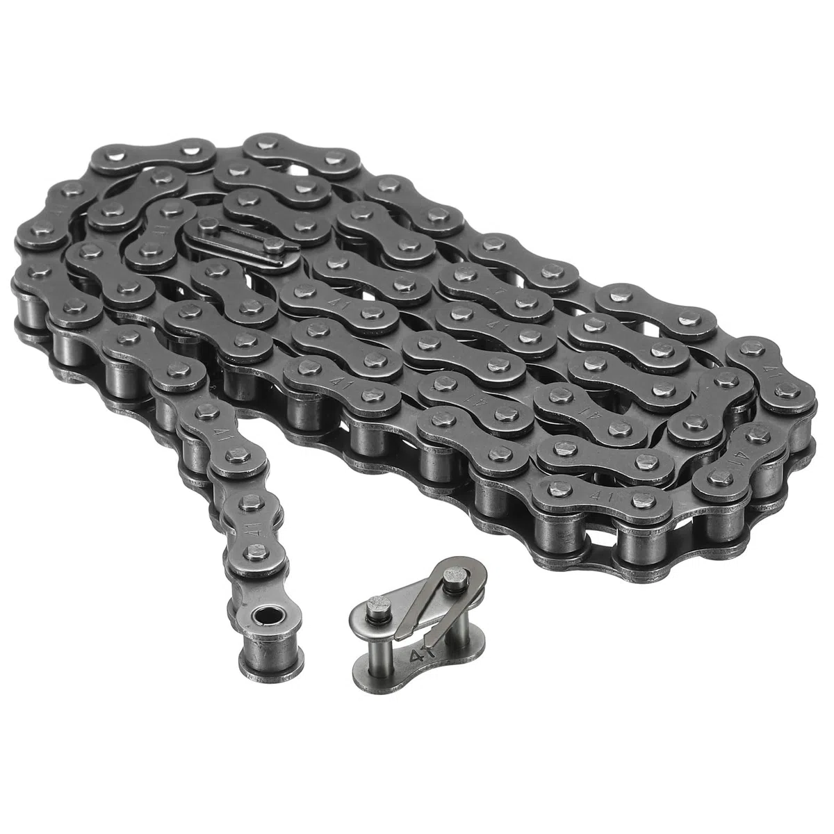QUARKZMAN 085-1/#41-1 Catena a Rulli 3 Piedi Passo 1/2" Catene a Rulli Acciaio al Carbonio con Collegamenti Master Gratuitiper Biciclette Motociclette, 72 Link