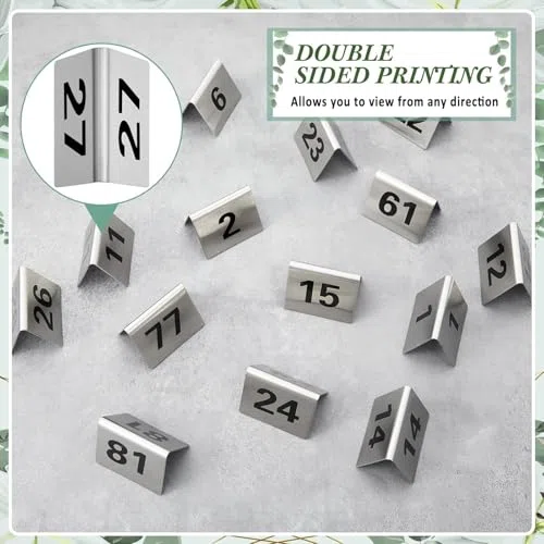 Numeri d'ordine da tavolo 1-50/1-100 in acciaio inox, per ristoranti, matrimoni, ristoranti, bar, feste, banchetti, segnaposto, segnaposto