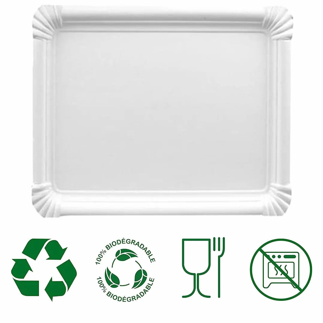 MAQA 10 kg Vassoio Rettangolare per Dolci 16x22.5 cm Bianco Usa e Getta
