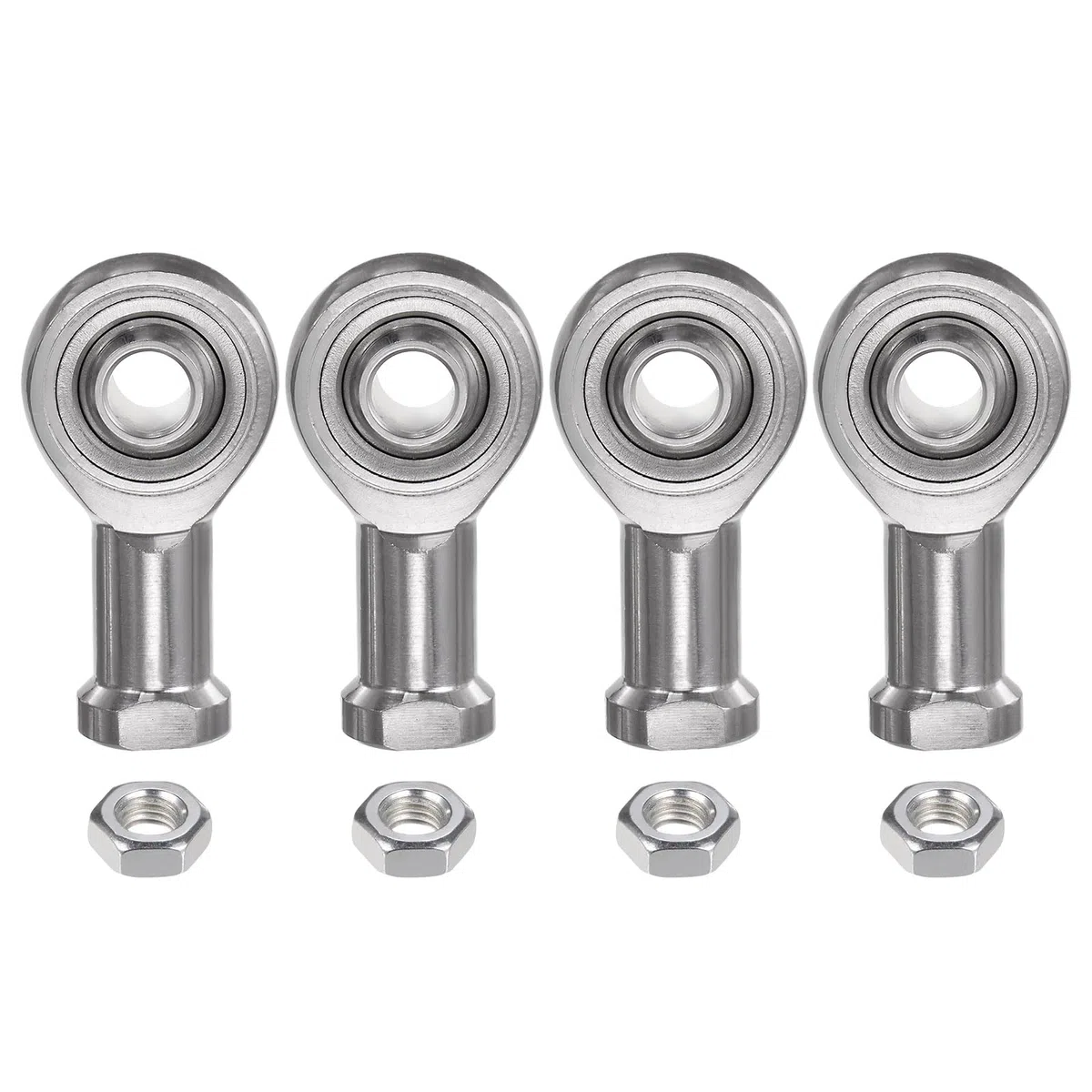 QUARKZMAN 4pz SSI8T/K Cuscinetto a Estremità a Snodo Femmina M8 Diametro e M8x1.25 Filettatura Destrorsa, Estremità Barre Articolazione in Acciaio Inossidabile, Include Dadi di Serraggio