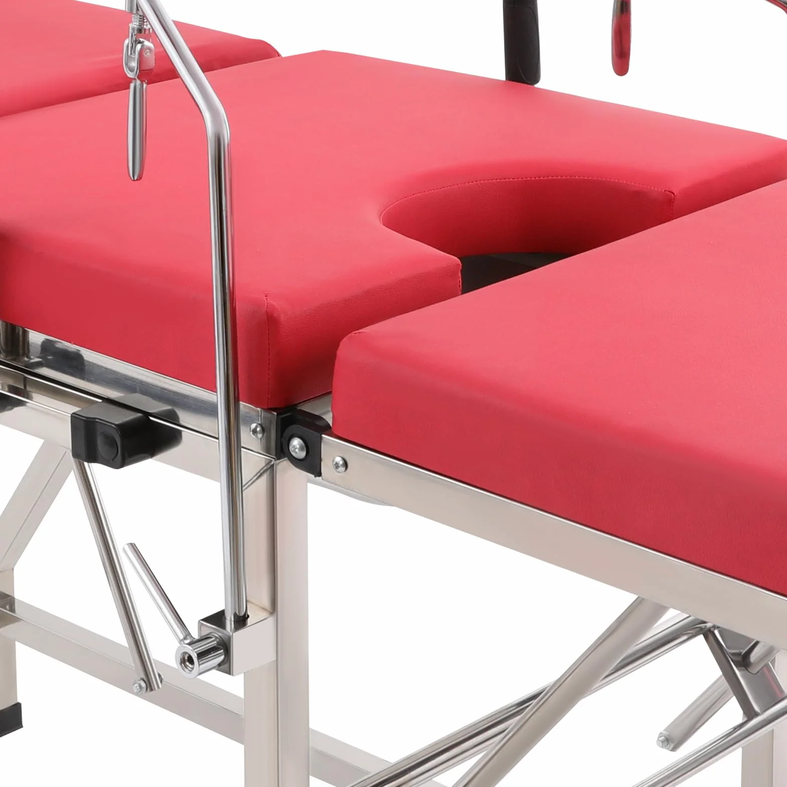Sedia ginecologica Ginecologica Sedia Ginecologica Portatile con Schienale Regolabile e Supporto Gamba, Portata 200 kg, Adatto per ospedali e reparto maternità (rosso)