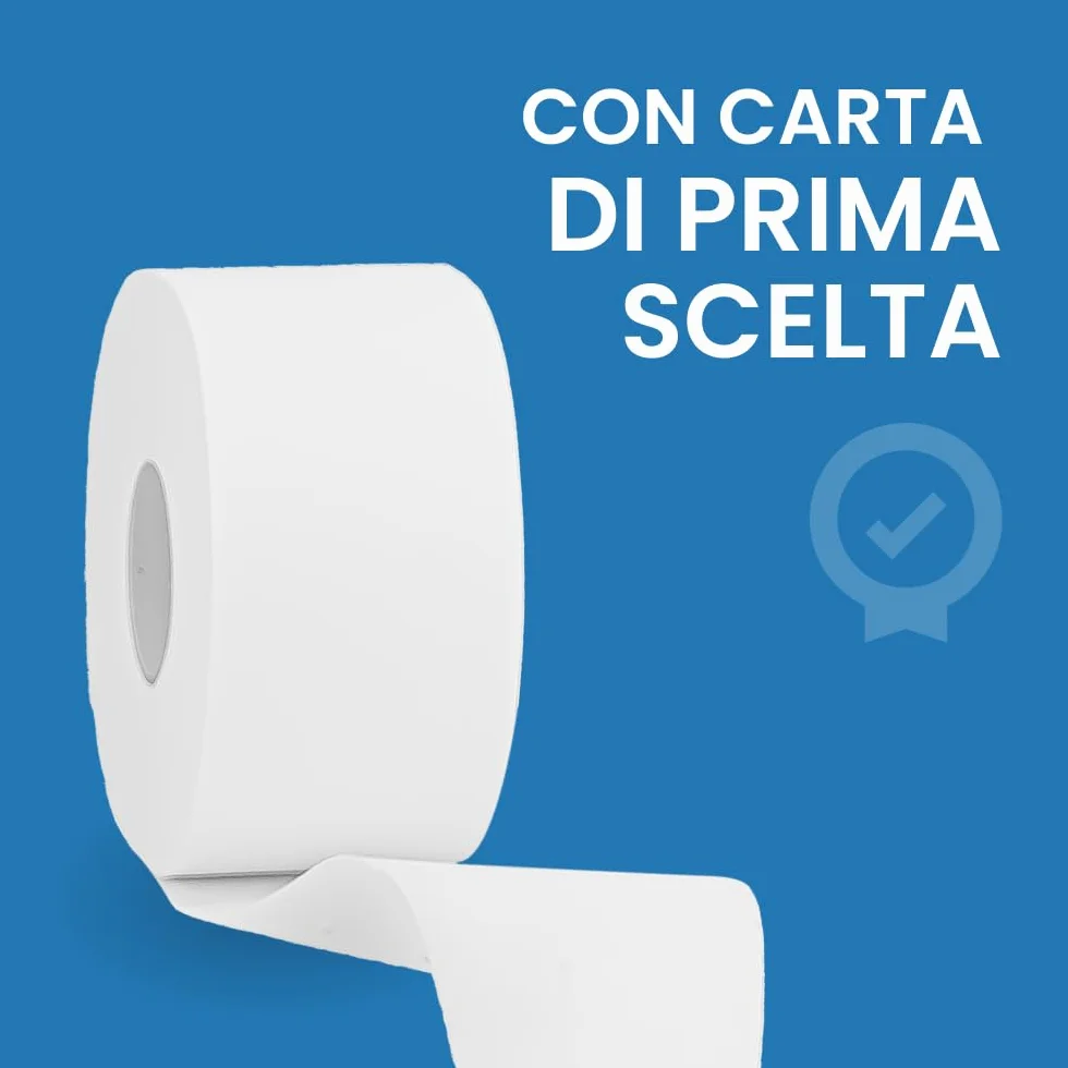 IMBALLAGGI 2000 Carta Igienica Jumbo 2 Veli Pura Cellulosa Eco 12 Rotoli Mini