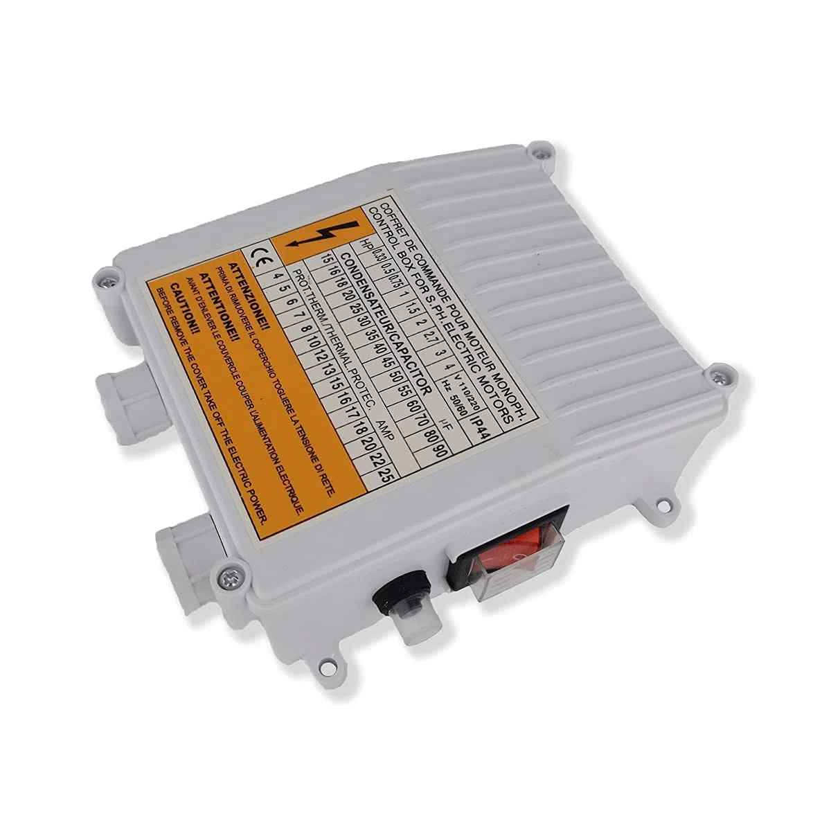 Pompa Sommersa Per Pozzi Scatola Di Controllo 1.5kw 2Hp Sommergibile Acqua Pompa Accessori Scatola Di Controllo 50uf Interruttore Di Controllo Di Avvio Del Condensatore 20A Starter Condensatore