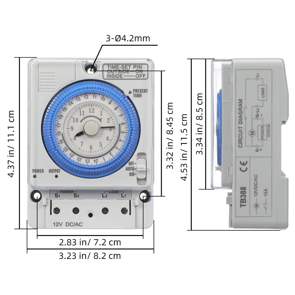 ABOOFAN Pulsante timer meccanico per secchio industriale cucina 12 V/dc