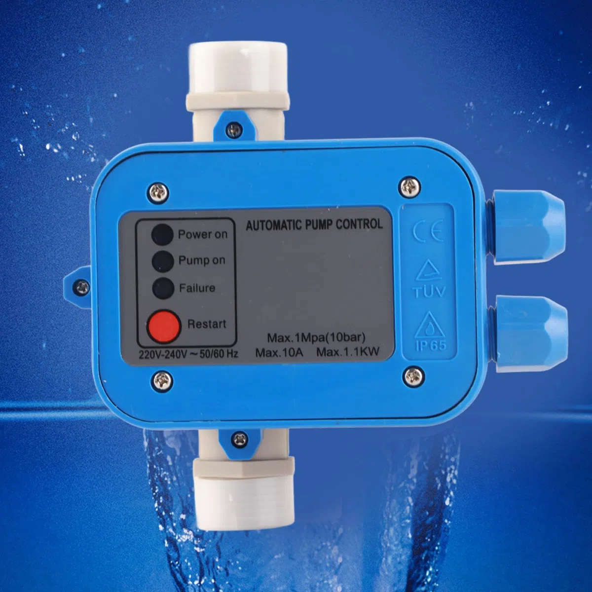 Pressostato Manometro (10 bar), Pompa Elettronica, Regolatore Automatico di Pressione della Pompa Dell'acqua con Cavo per Tubo Dell'acqua Domestica, Irrigazione del Giardino