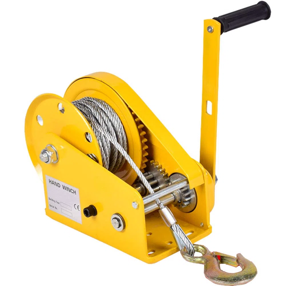 LXYYSG Verricello Manuale Piccolo, Argano a Cricchetto Manuale con Cavo e Gancio in Acciaio, Barche Manovella Verricello a Mano Paranco con Freno, Portatile Verricello per Trainare