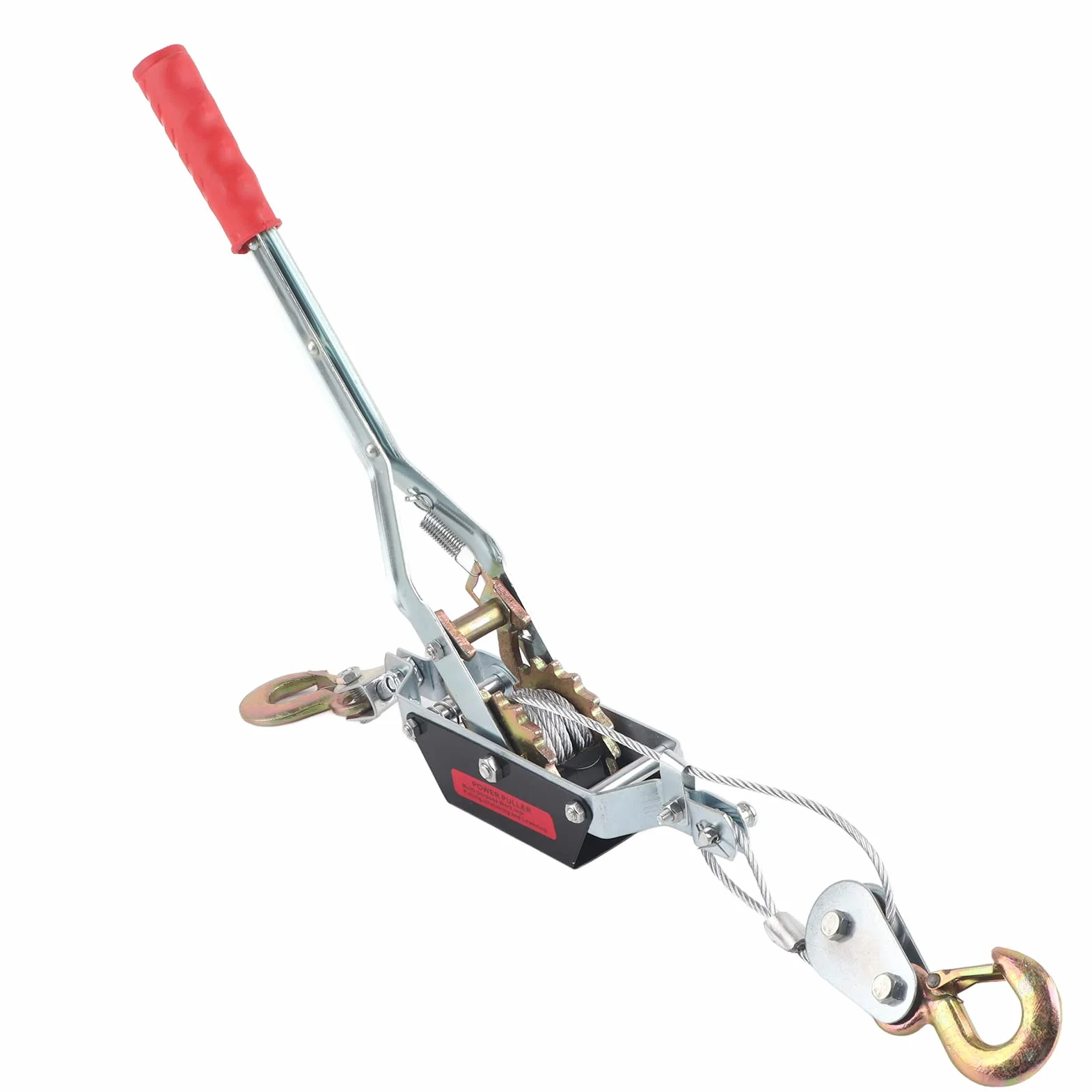Tirante per Cavo con Cricchetto, Cavo a Leva Manuale, Argano Manuale, Argano, Estrattore Manuale per Fune, Strumento di Tensione, Strumento di Sollevamento a Doppio Gancio (2T)