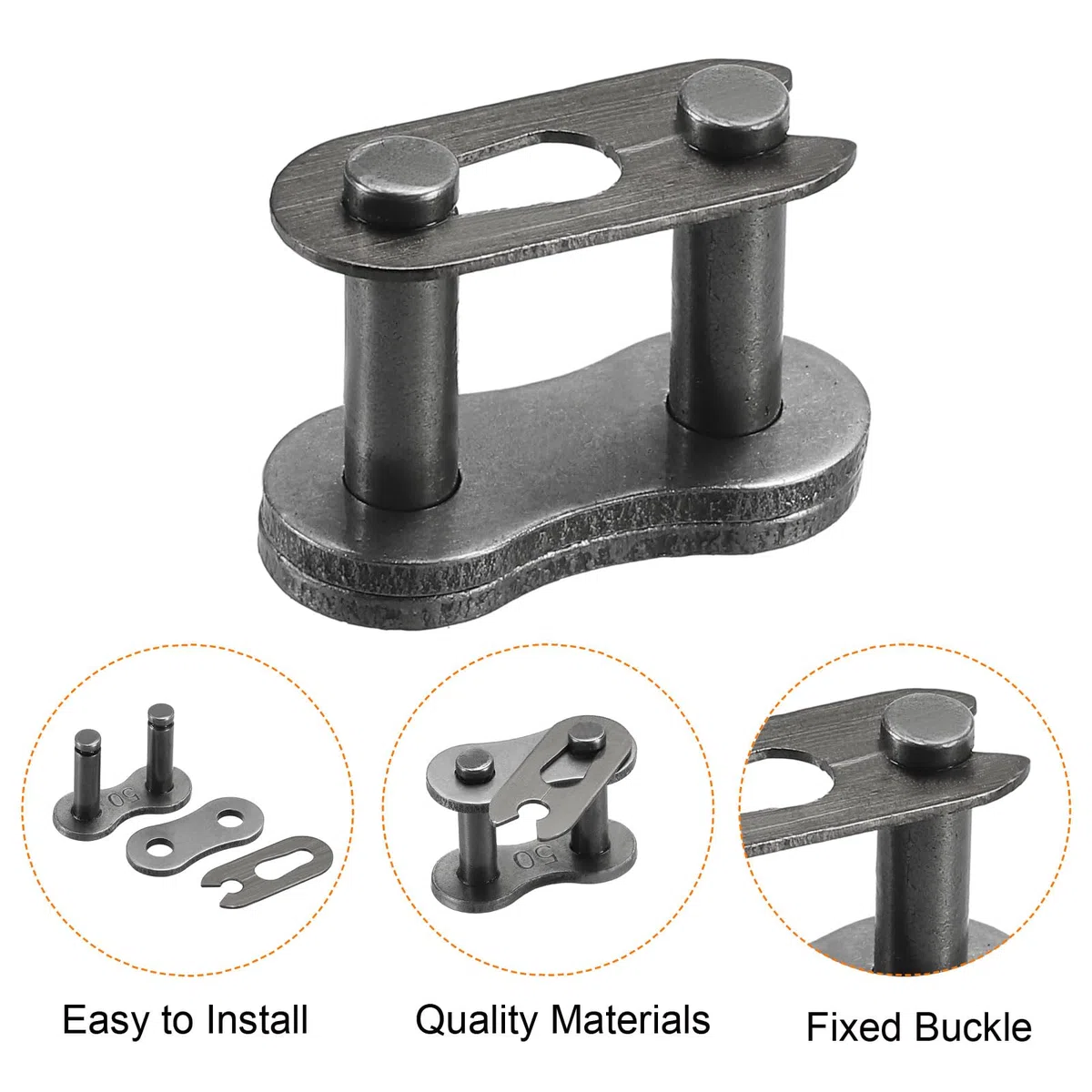 QUARKZMAN #50/10A-1 Catena a Rulli 5 Piedi Passo 5/8" Catene a Rulli Acciaio al Carbonio con Collegamenti Master Gratuiti per Escavatori Trattori, 96 Link