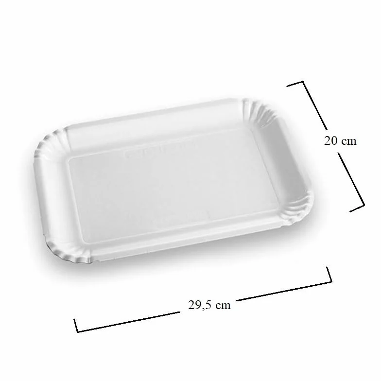 Vassoi per Pasticceria in Cartone POLITENATA BIANCO 29,5x20,5 cm Navetta Monouso 5CF x 15Pz (75)