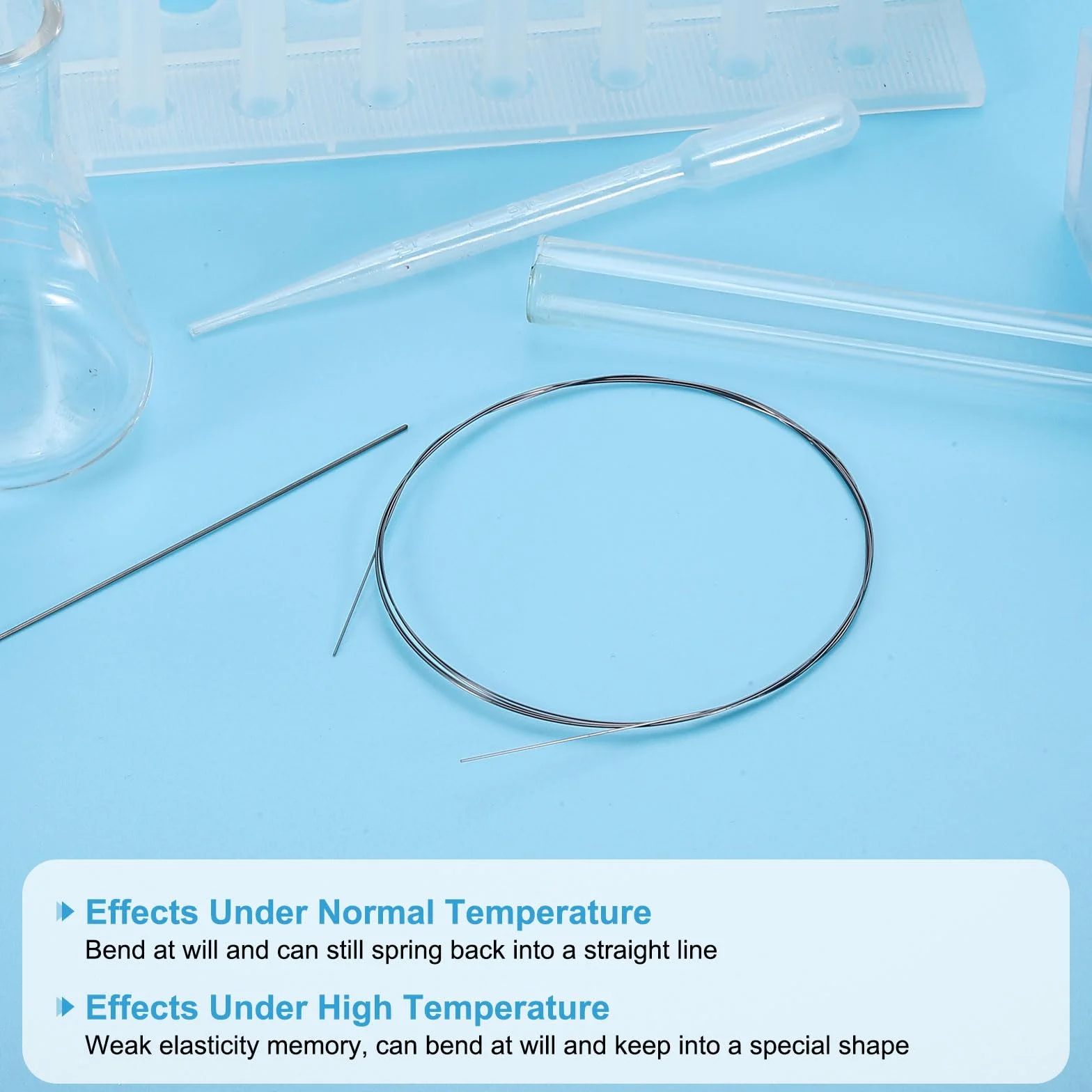 QUARKZMAN Filo In Nitinol 16 Piedi, 1 Pezzo 0.8mm Filo Super Elastico In Nitinol A Memoria Di Forma Pre-addestrato Filo In Acciaio Per Molle Nichel-Titanio Per Laboratori