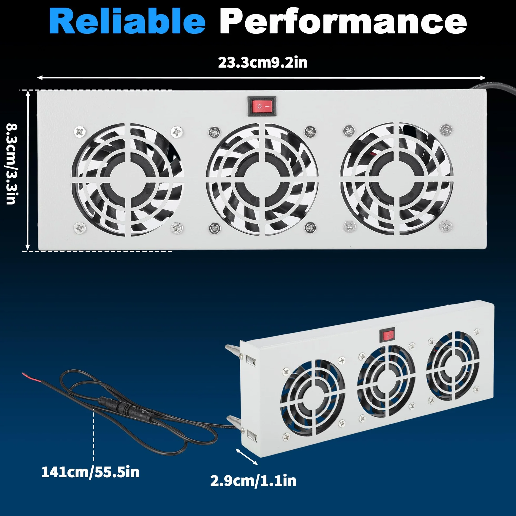 Ventilatore Per Frigo Camper 12V, Ventilatore Ultra Silenzioso Per Alettatura Evaporatore Frigo Con Tre Ventole Da 2.5", 4200 RPM Previene Formazione Ghiaccio