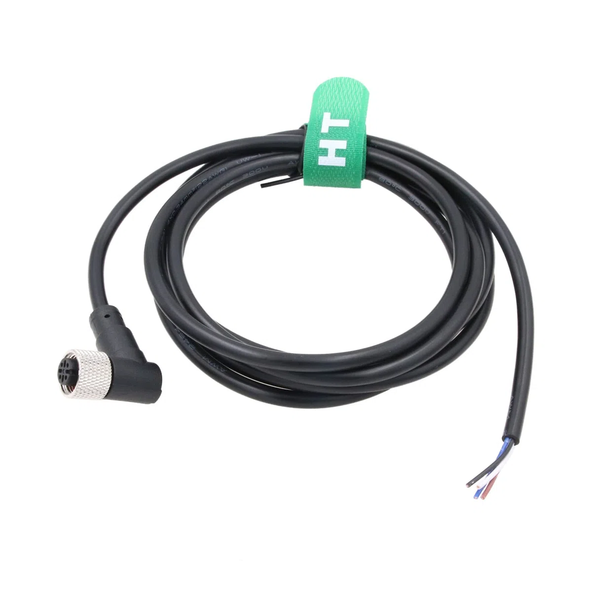 HangTon Attuatore sensore M12 A codificato 4 pin femmina a L cavo per aprire il cavo per automazione industriale, IO Link, Profibus 20m