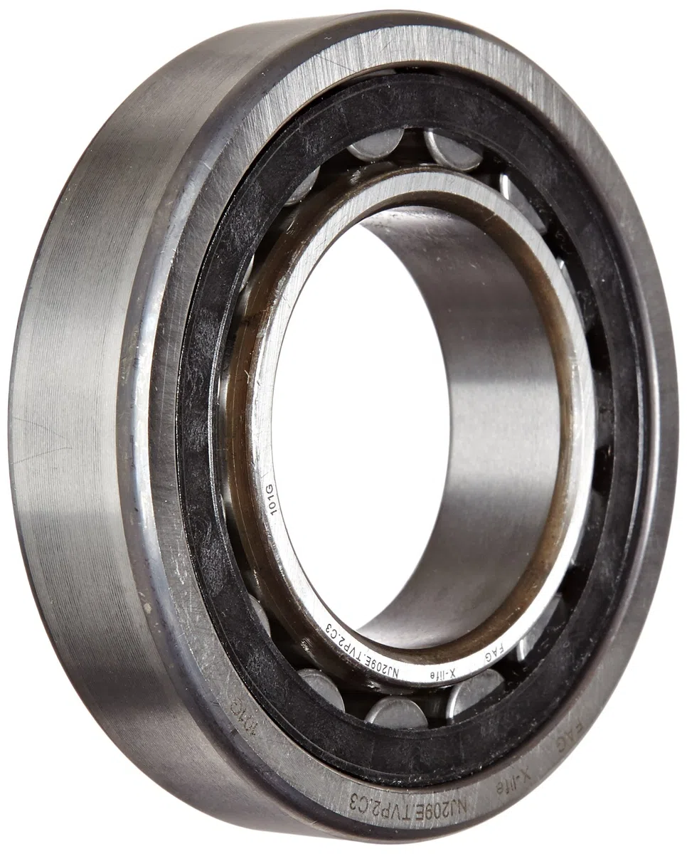 FAG NJ209E-TVP2-C3 Cuscinetto a rulli cilindrici, fila singola, foro dritto, anello interno rimovibile, flangiato, alta capacità, gabbia poliammide/nylon, gioco C3, metrico, 45mm ID, 85mm OD, larghezza 19mm