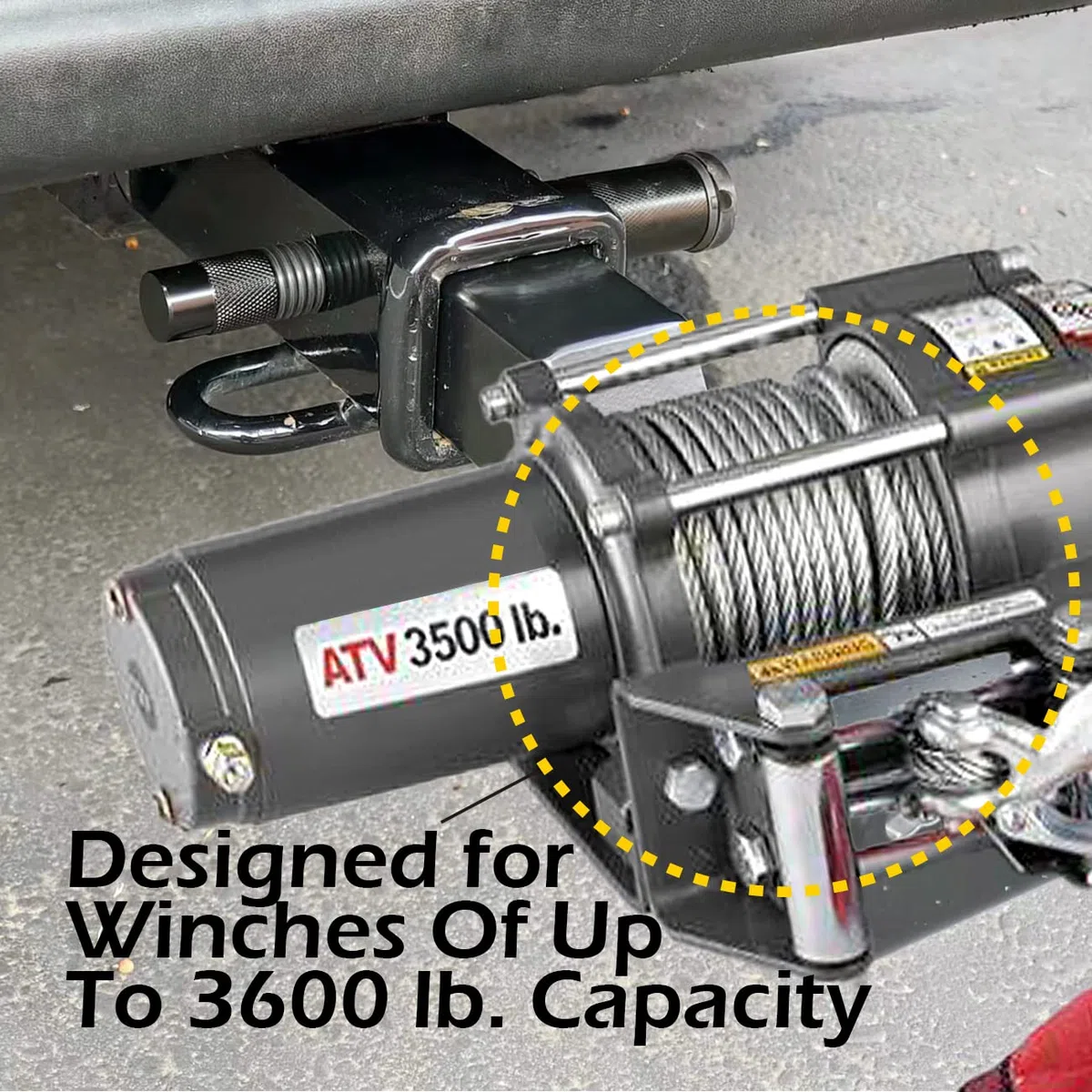 MAXXHAUL 50688 Supporto universale per argano per ATV UTV e camion con ricevitore da 2 pollici, capacità 3600 libbre