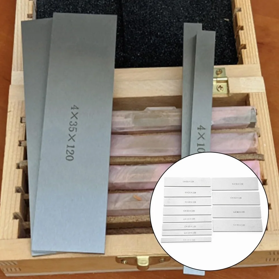 Set di 12 cuscinetti paralleli da 120 mm in lega di acciaio per morsa CNC fresatura tornio con custodia in legno