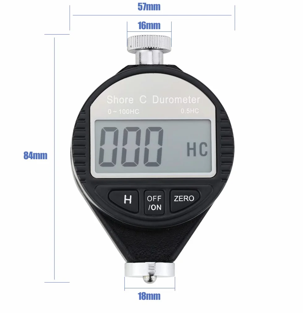 Maizoon Durometro Digitale Shore C Tester di Durezza 0-100HC Display LCD per Gomma Plastica