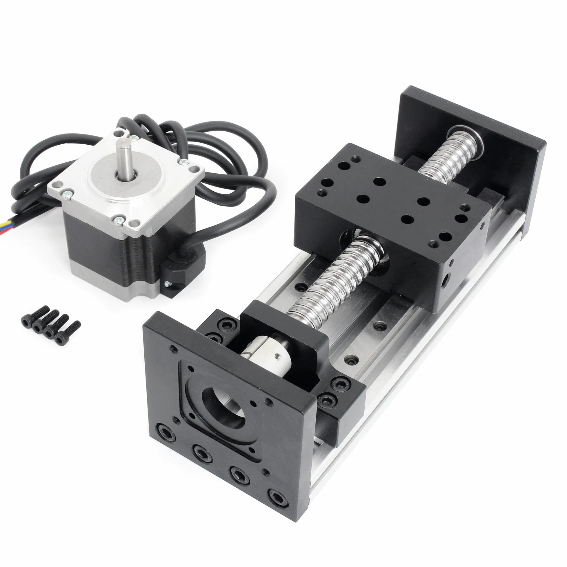 RATTMMOTOR Attuatori lineari, lunghezza 100 mm, doppia guida lineare CNC, tavolo scorrevole lineare, per frese CNC fai da te XY, asse XYZ (HBX-1605)