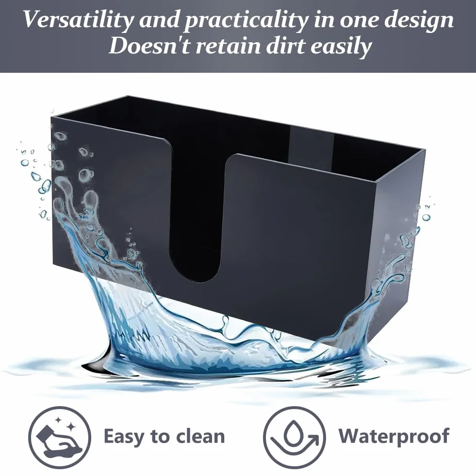 DICOSMETIC 2 dispenser asciugamani carta acrilico nero 27x10,4x12,7 cm multi porta tovaglioli tre ante piegatura a Z bagno WC cucina