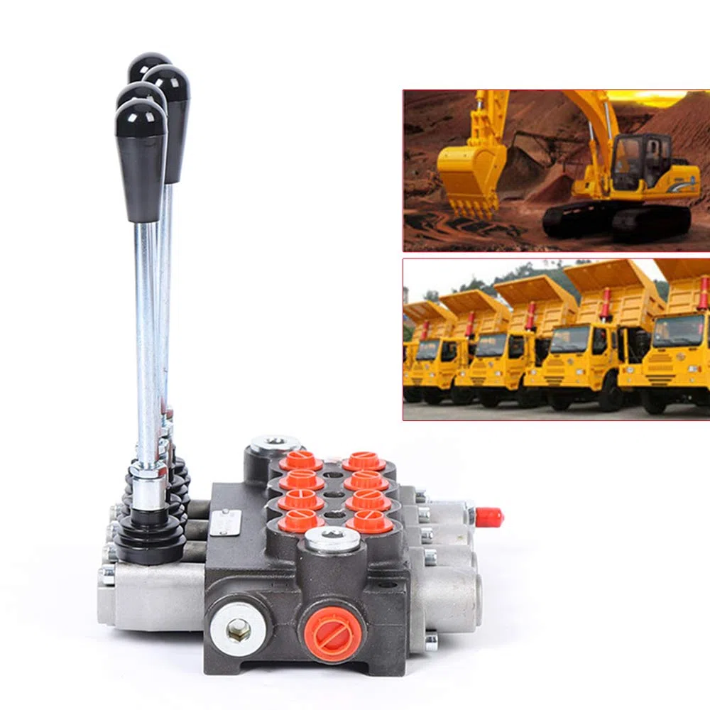 4 Spool 3600psi P40 Valvola di Direzione Idraulica Valvola Idraulica 60L/min Valvola di Direzione Idraulica Regolabile Valvola di Scarico Valvola a Mano