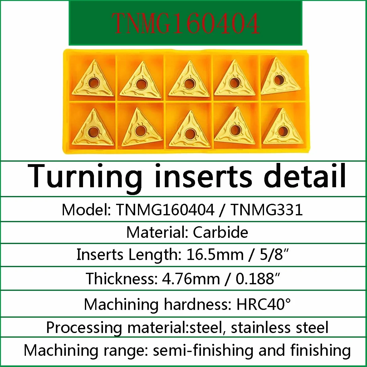 5/8 "Tornio Excircle carburo supporto utensile per tornitura MTJNR1616H16 + tornio in barra di alesatura interna S16Q-MTJNR16 + inserti di tornitura in carburo indicizzabile TNMG331(TNMG160404)