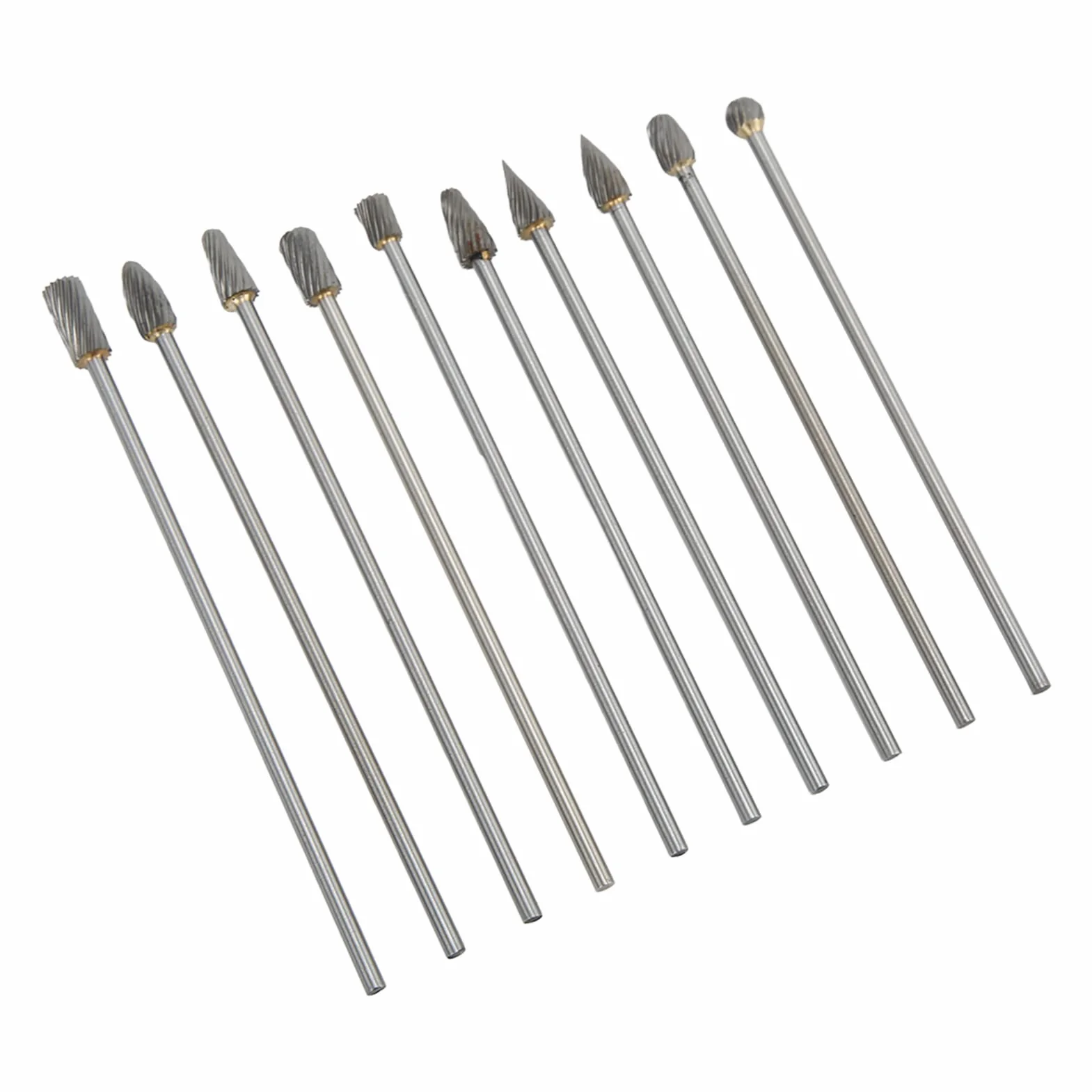 Set di Frese Rotanti in Carburo 10 Pezzi, Lime per Sbavature Multifunzione con Gambo 3 mm