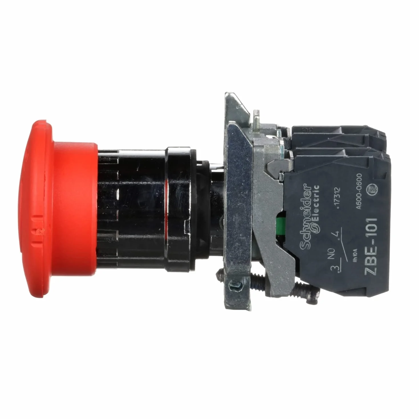 Schneider Electric - Harmony XB4 - Pulsante di arresto di emergenza - Ø40 - Spingere Girare - Rosso - 1O+1F - vite - XB4BS8445