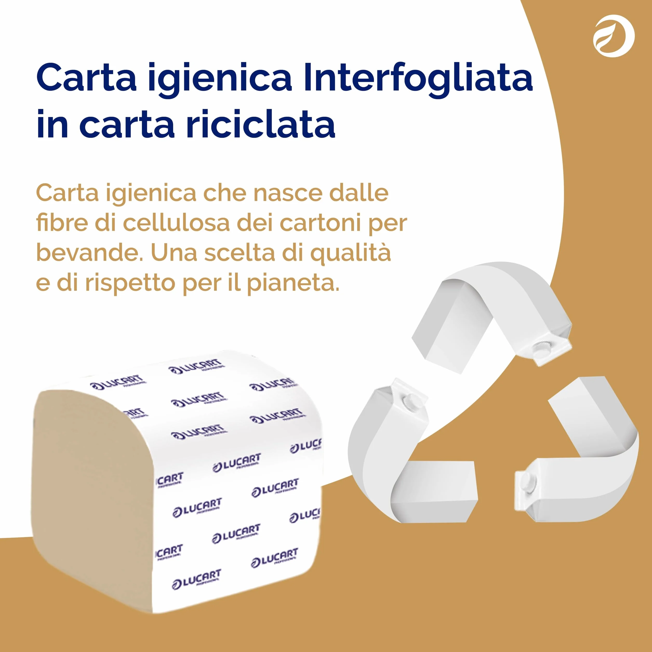 Lucart Professional EcoNatural 210I Carta Igienica Interfogliata Fiberpack 210 pezzi 10x21 cm 40 confezioni