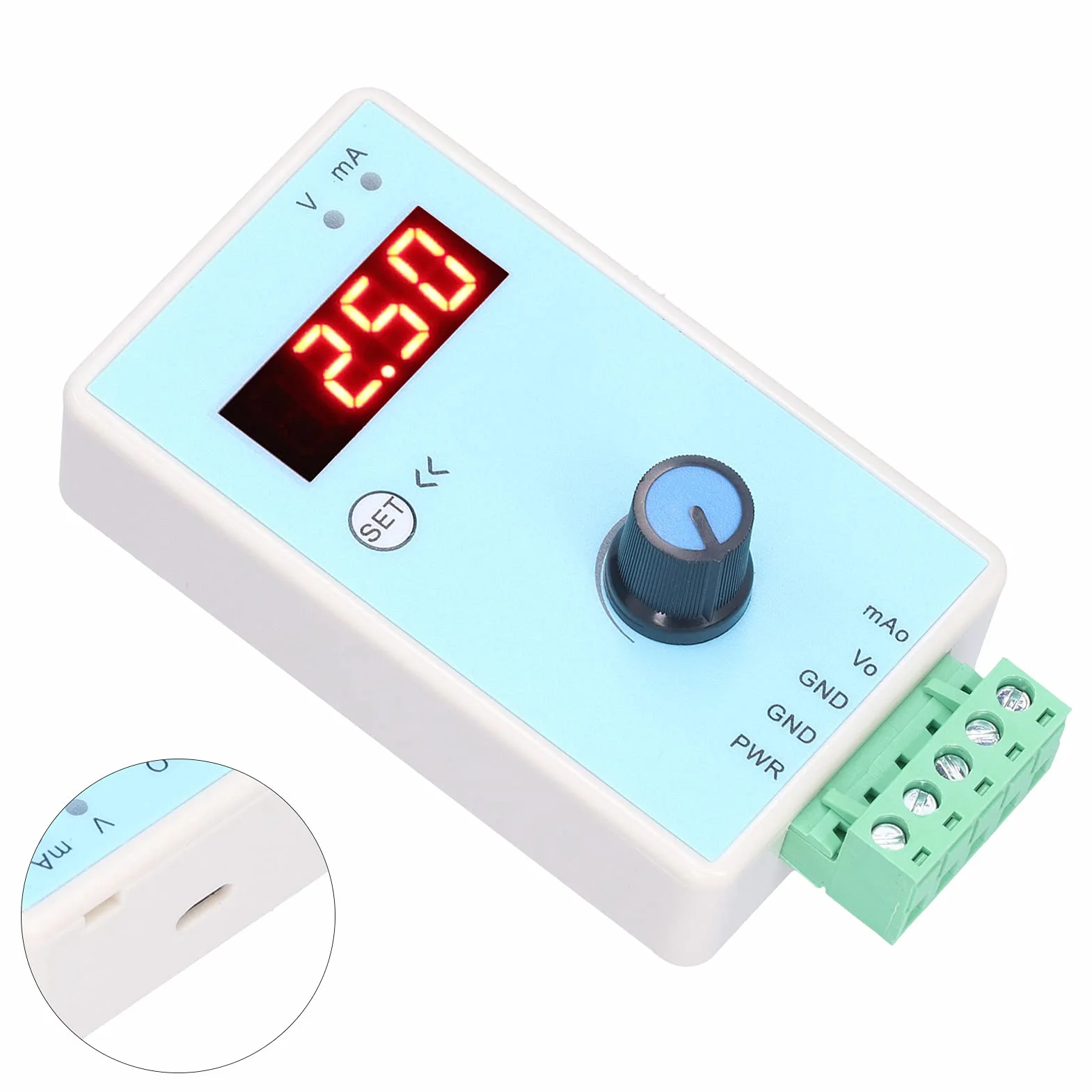 Eujgoov Generatore di Segnale Analogico, Generatore di Segnale di Tensione di Corrente Interfaccia di Alimentazione USB Simulatore Analogico 0‑10V/2‑10V 0‑20mA/4‑20mA
