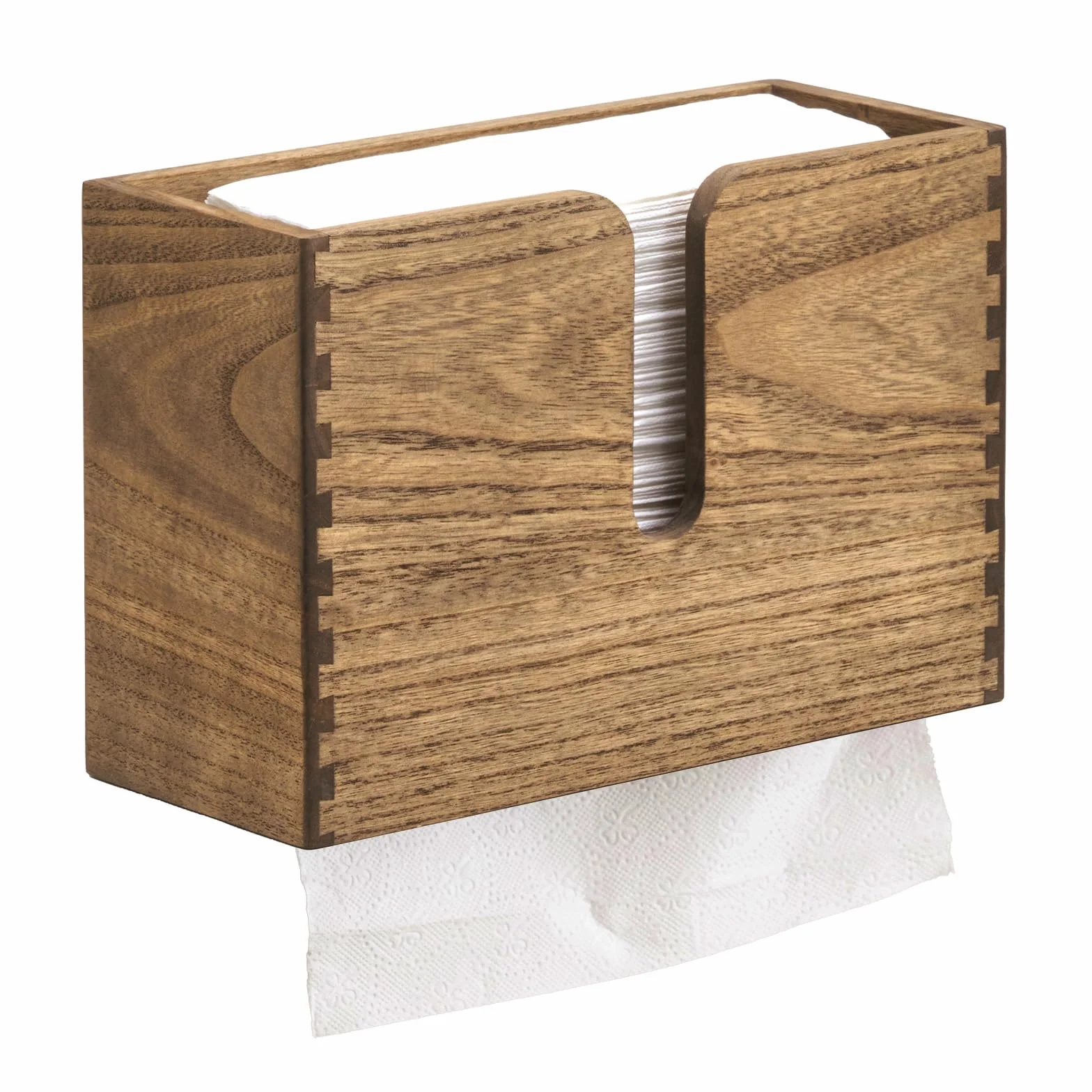 KIRIGEN Porta asciugamani di carta in legno, a parete, per cucina WC bagno, piegatura C Z tripla, giallo-marrone