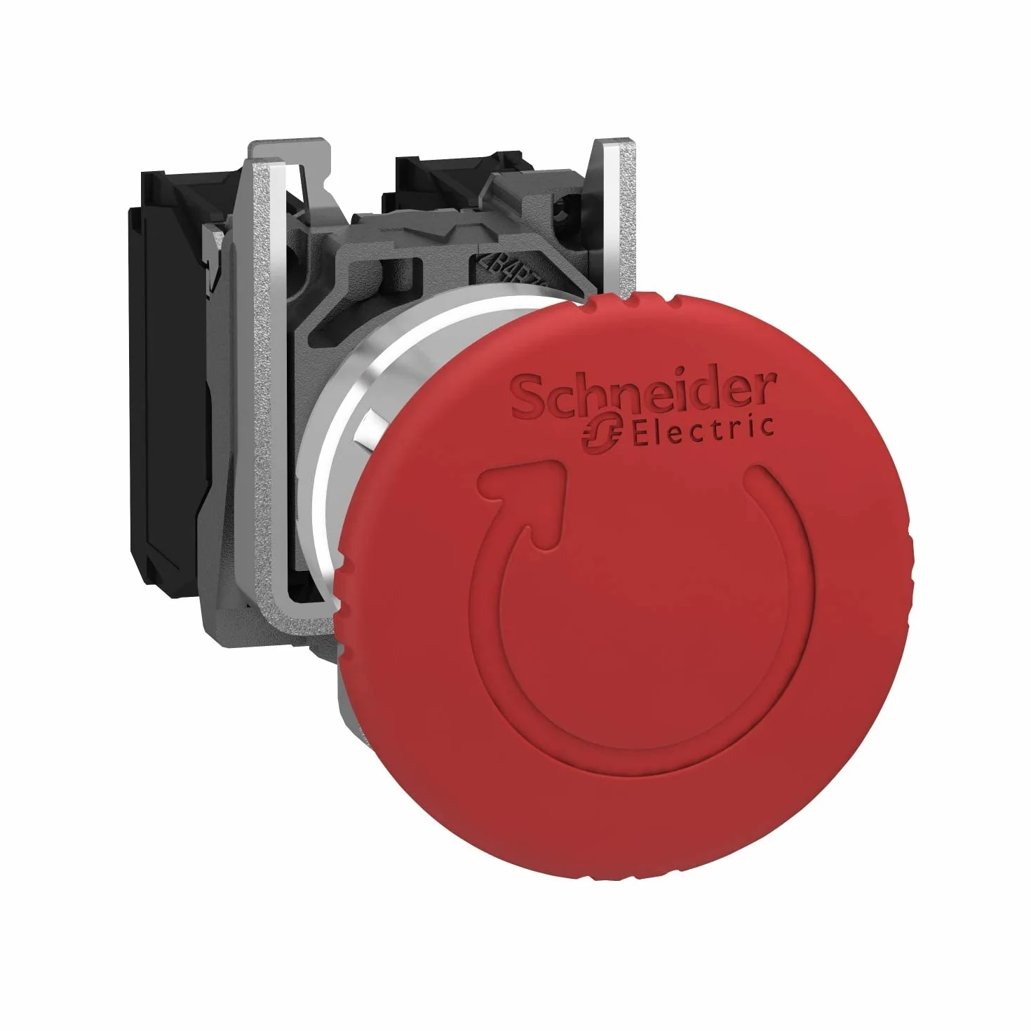 Schneider Electric - Harmony XB4 - Pulsante di arresto di emergenza - Ø40 - Spingere Girare - Rosso - 1O+1F - vite - XB4BS8445